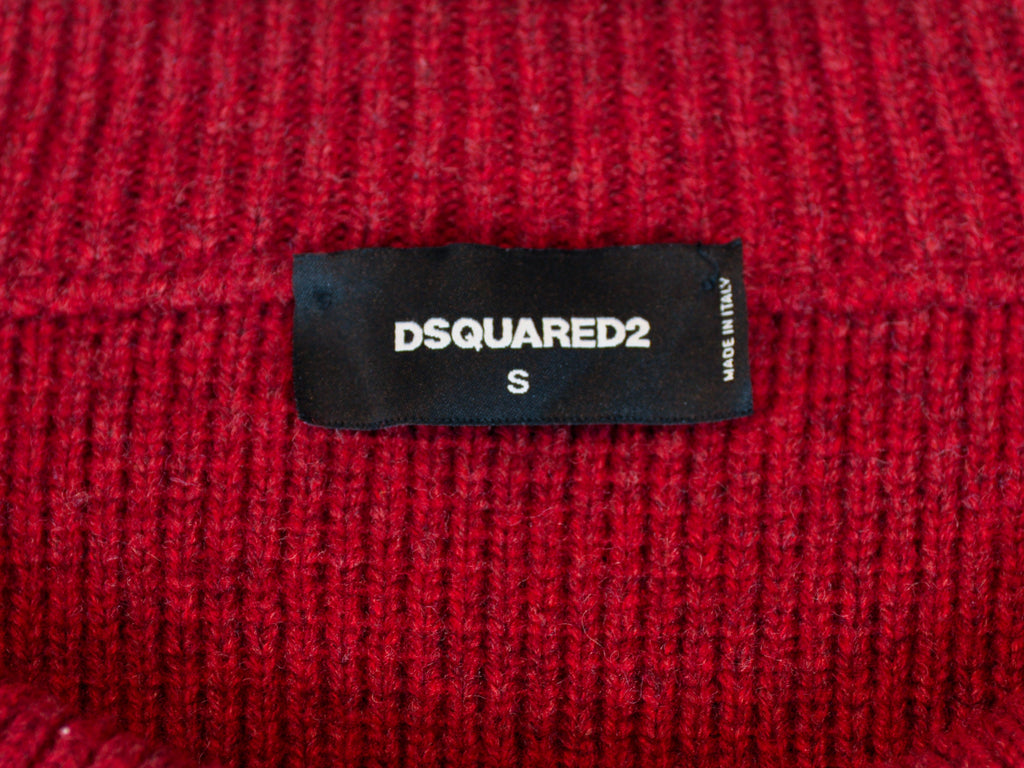 DSquared2 Deep Red Oversized Sweater