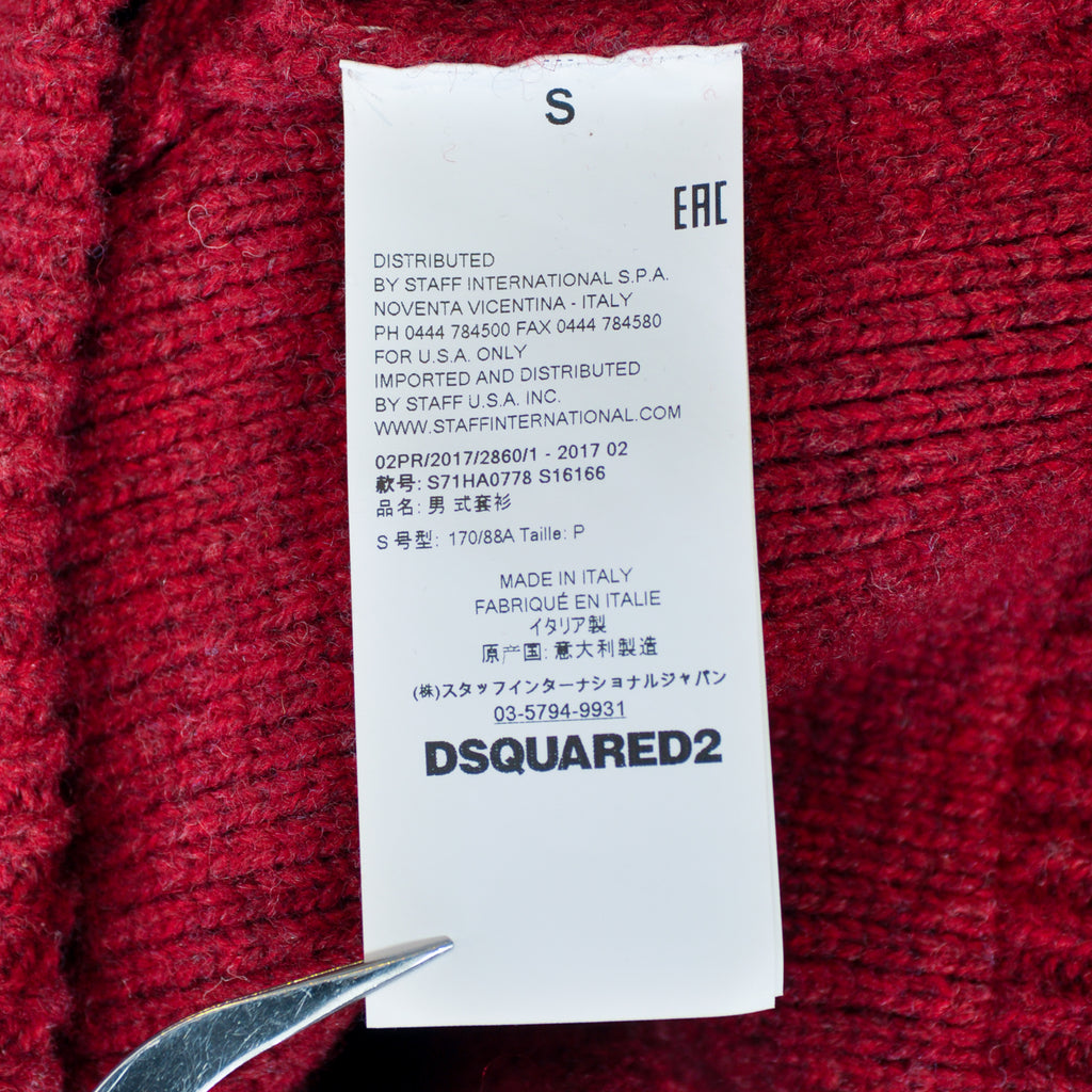 DSquared2 Deep Red Oversized Sweater