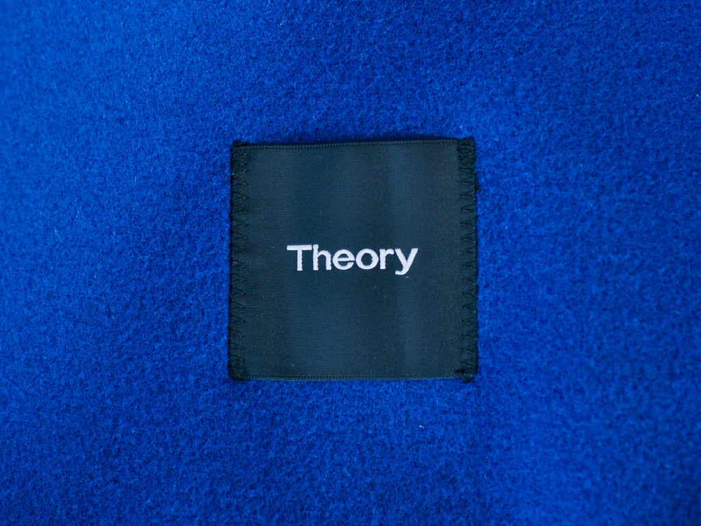 Theory Navy Blue Flannel Paytin New Divide Overshirt