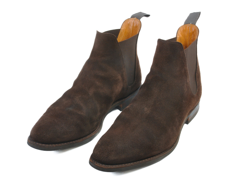Crockett & Jones Dark Brown Suede Chelsea Boots