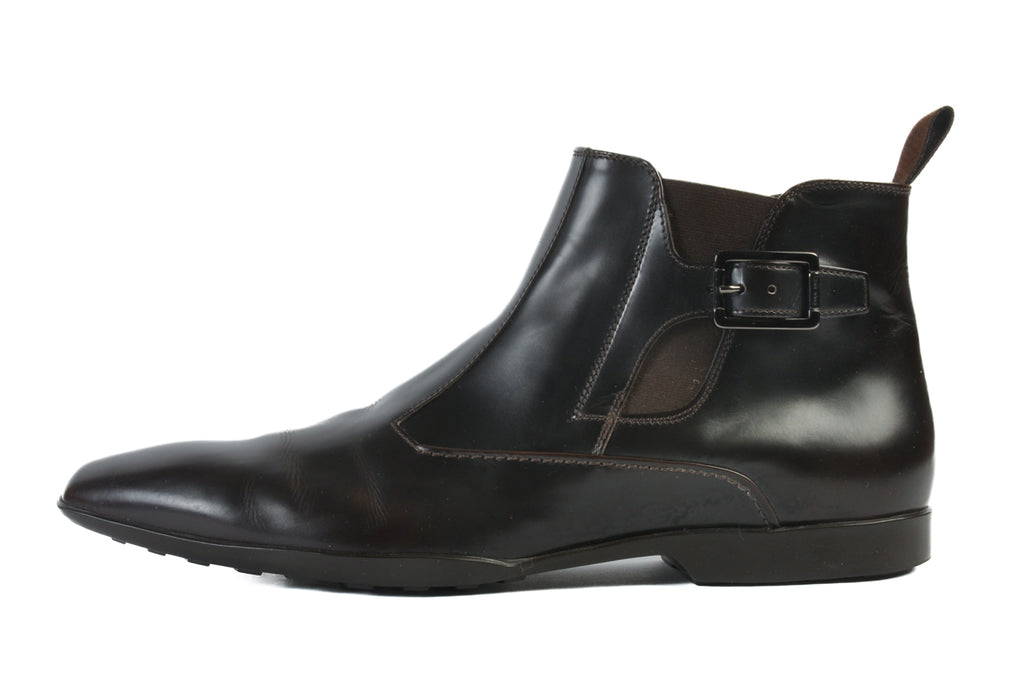 Hugo Boss Dark Brown Bredo Buckle Boots