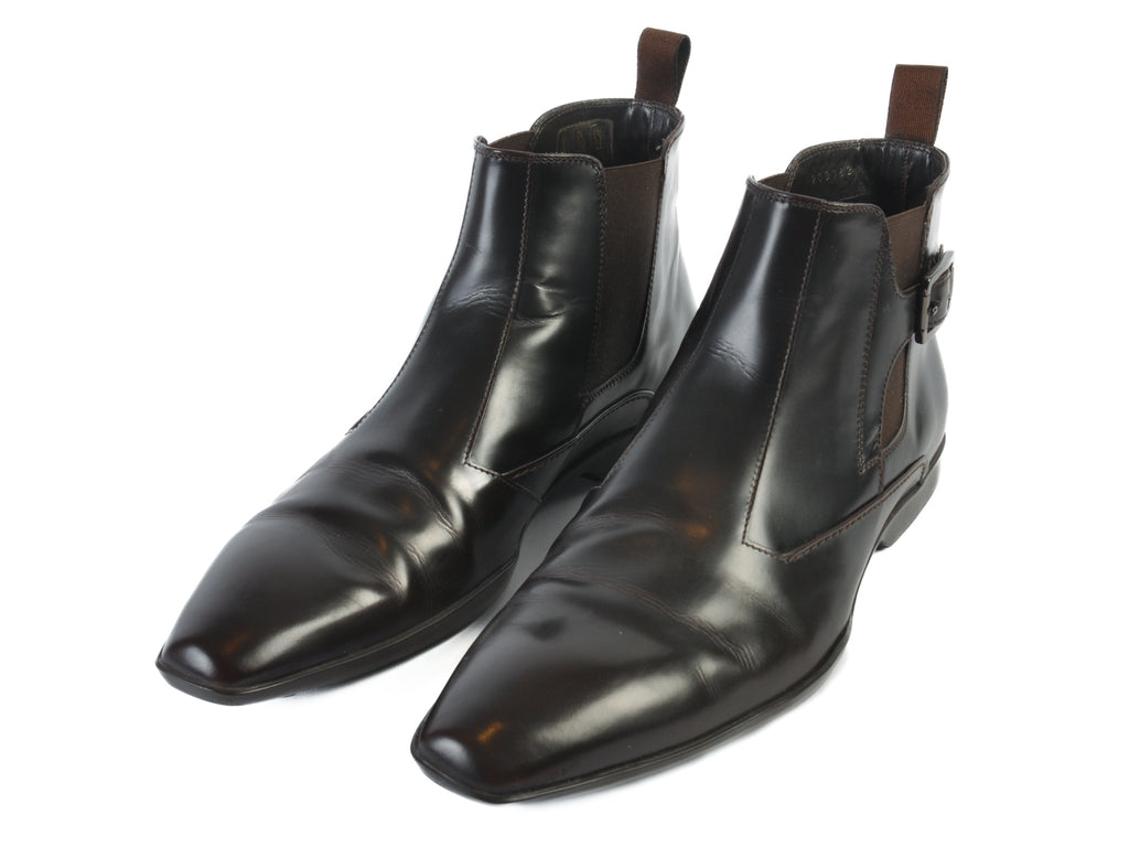 Hugo Boss Dark Brown Bredo Buckle Boots