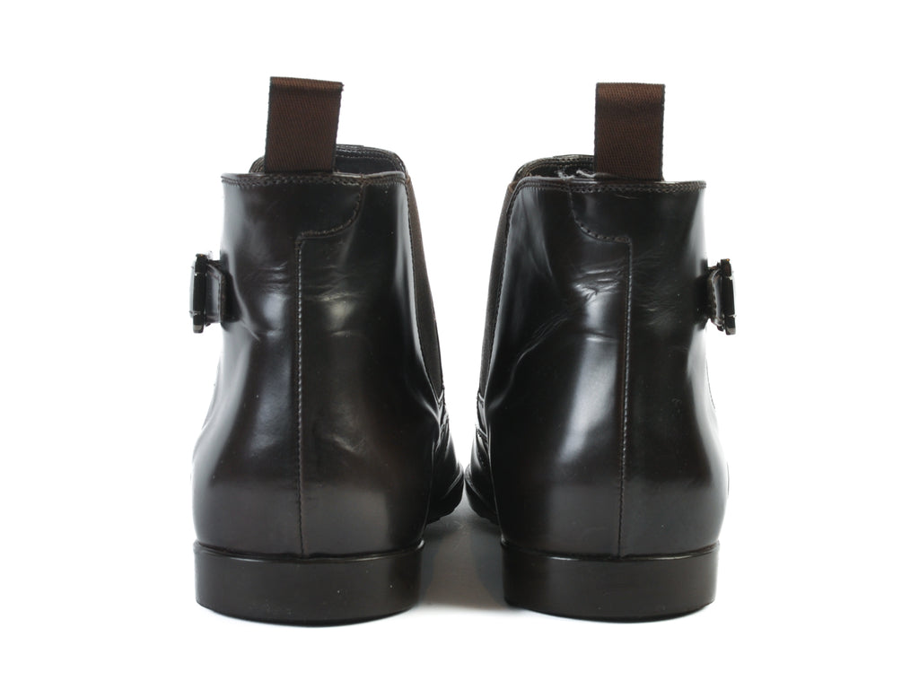 Hugo Boss Dark Brown Bredo Buckle Boots