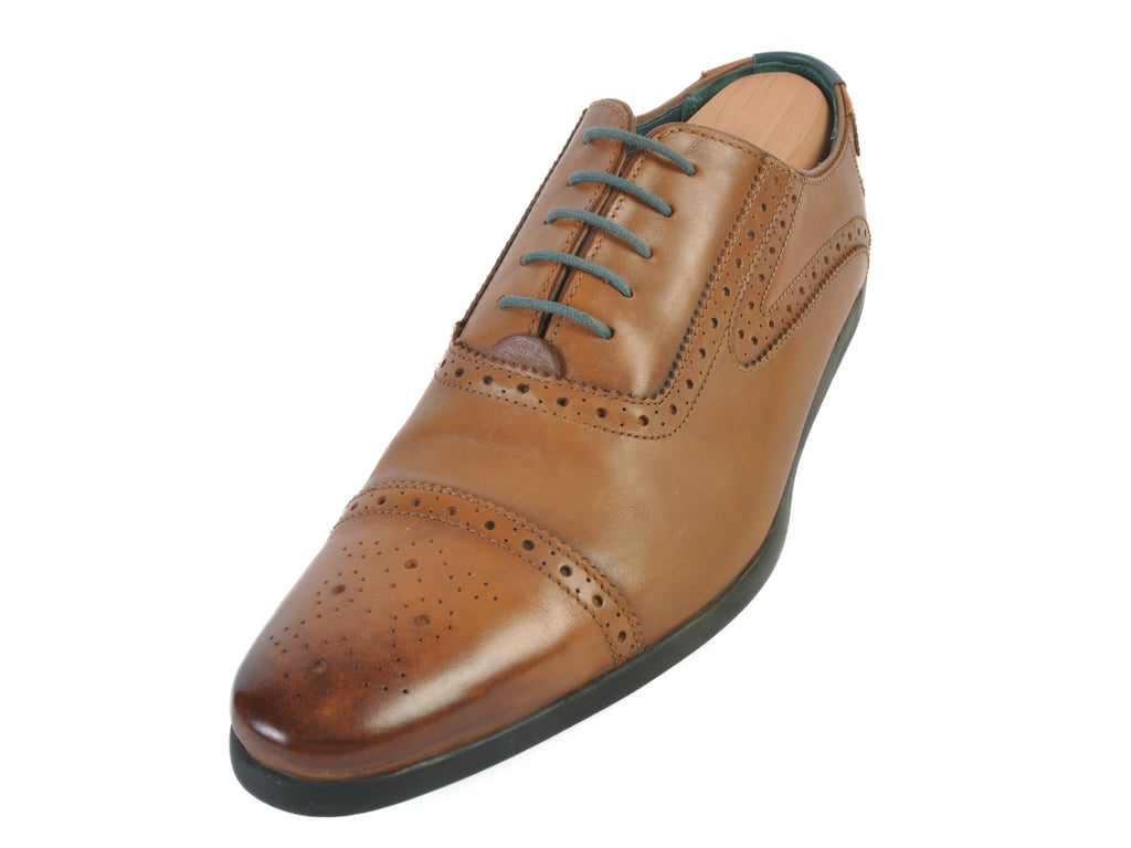 Ted Baker Brown Jaksone Flat Sole Cap Toe Oxfords