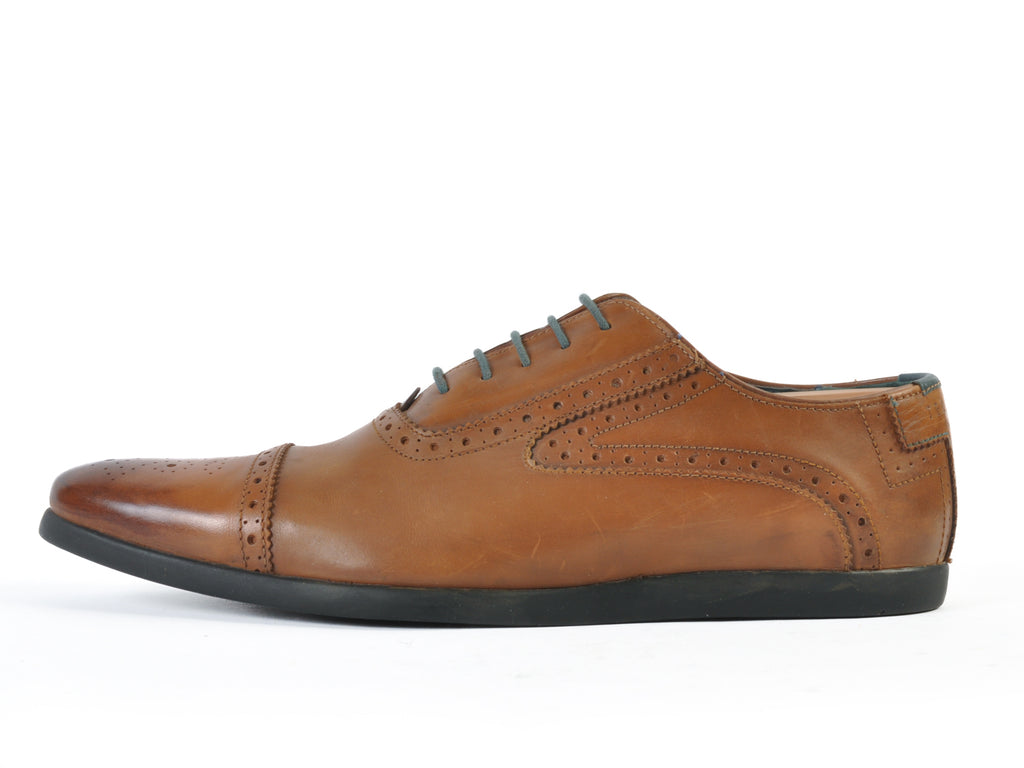 Ted Baker Brown Jaksone Flat Sole Cap Toe Oxfords