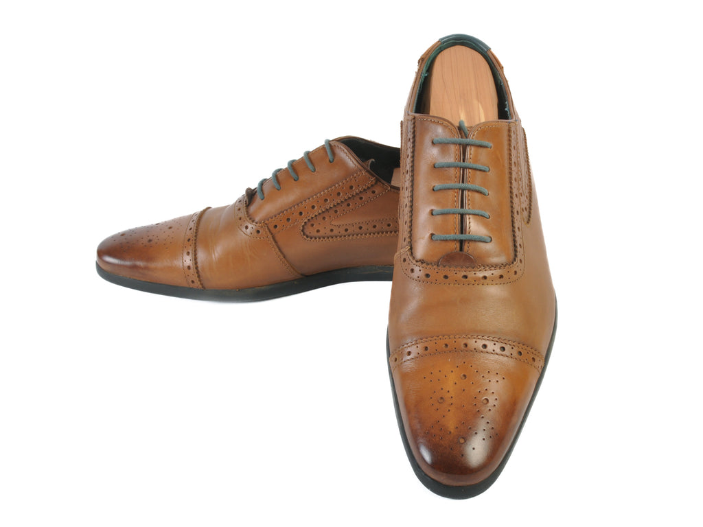 Ted Baker Brown Jaksone Flat Sole Cap Toe Oxfords