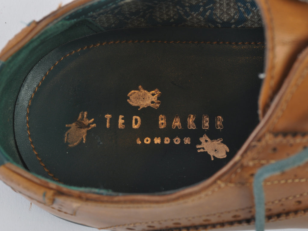 Ted Baker Brown Jaksone Flat Sole Cap Toe Oxfords