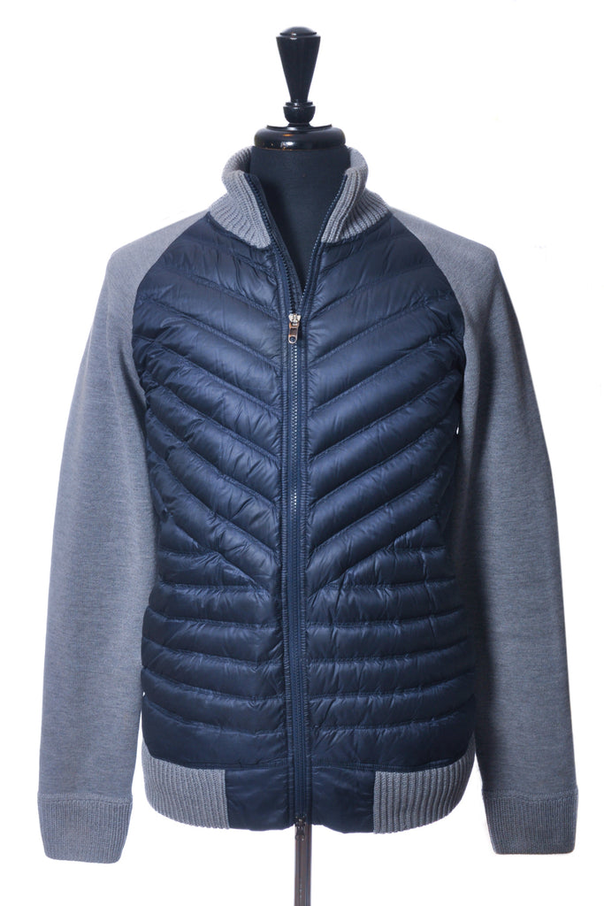 Lululemon Blue on Grey Down Quilted Sweater Jacket