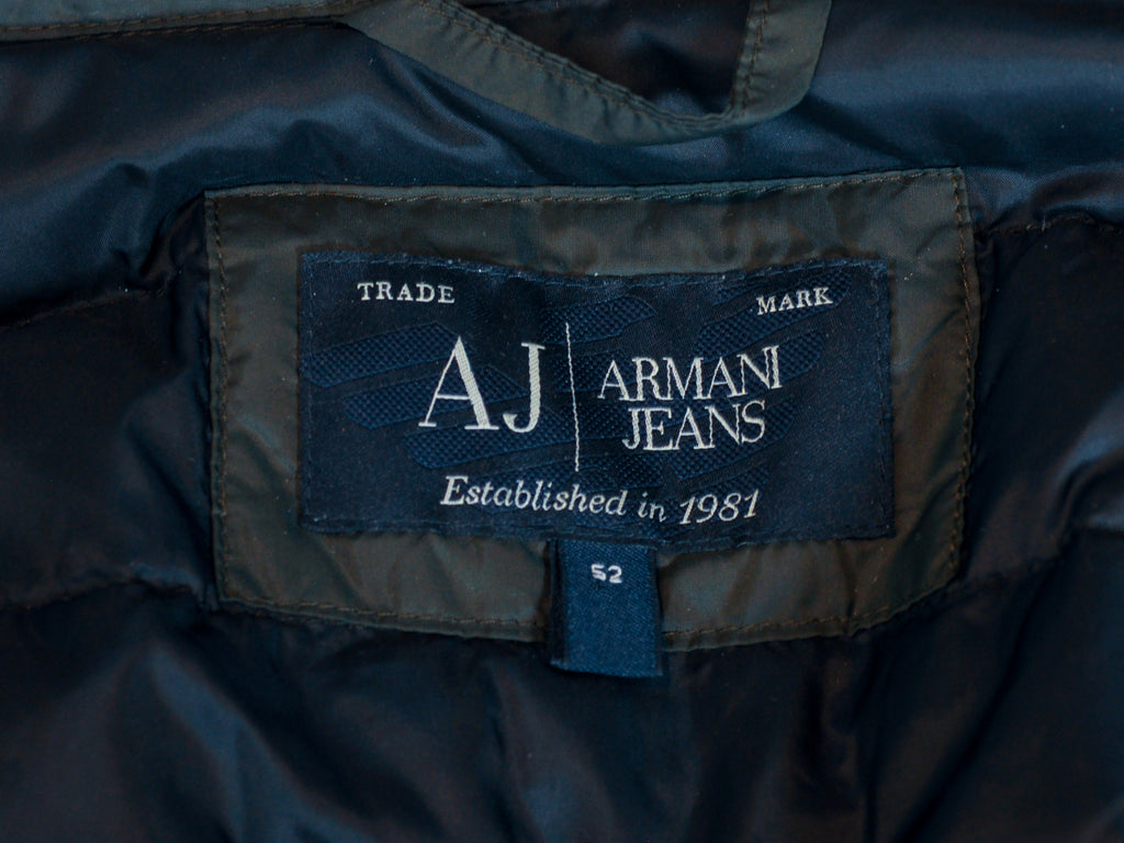 Armani Jeans Green Lightweight Down Puffer Jacket