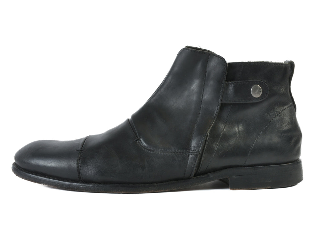 John Varvatos Black Side Zip Boots
