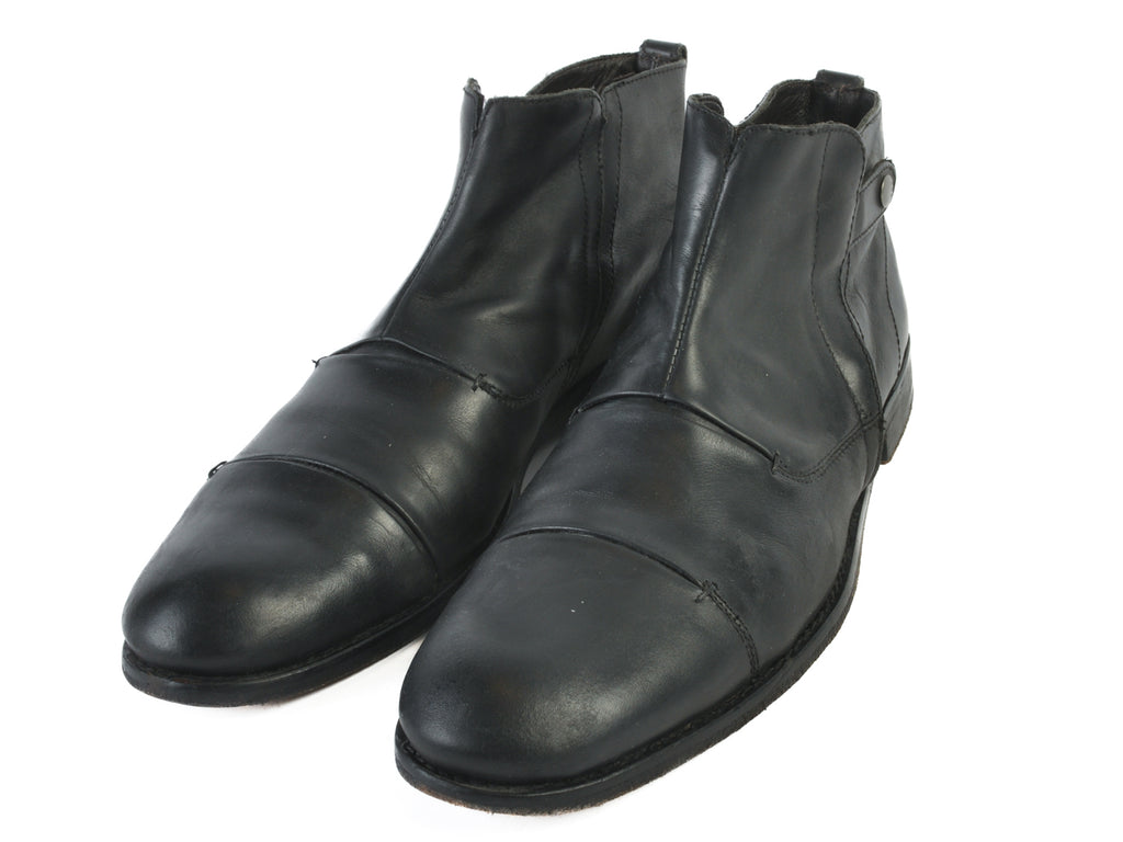 John Varvatos Black Side Zip Boots