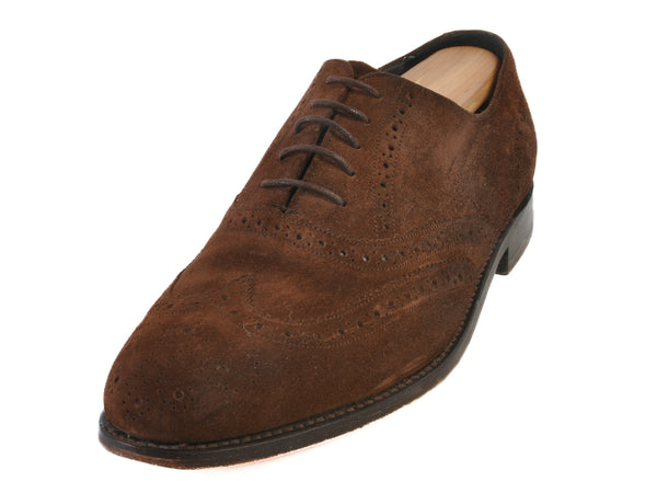Barker Brown Suede Wingtip Oxfords