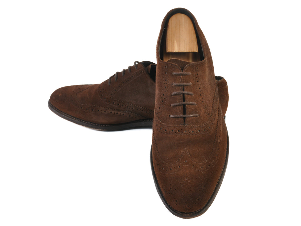 Barker Brown Suede Wingtip Oxfords