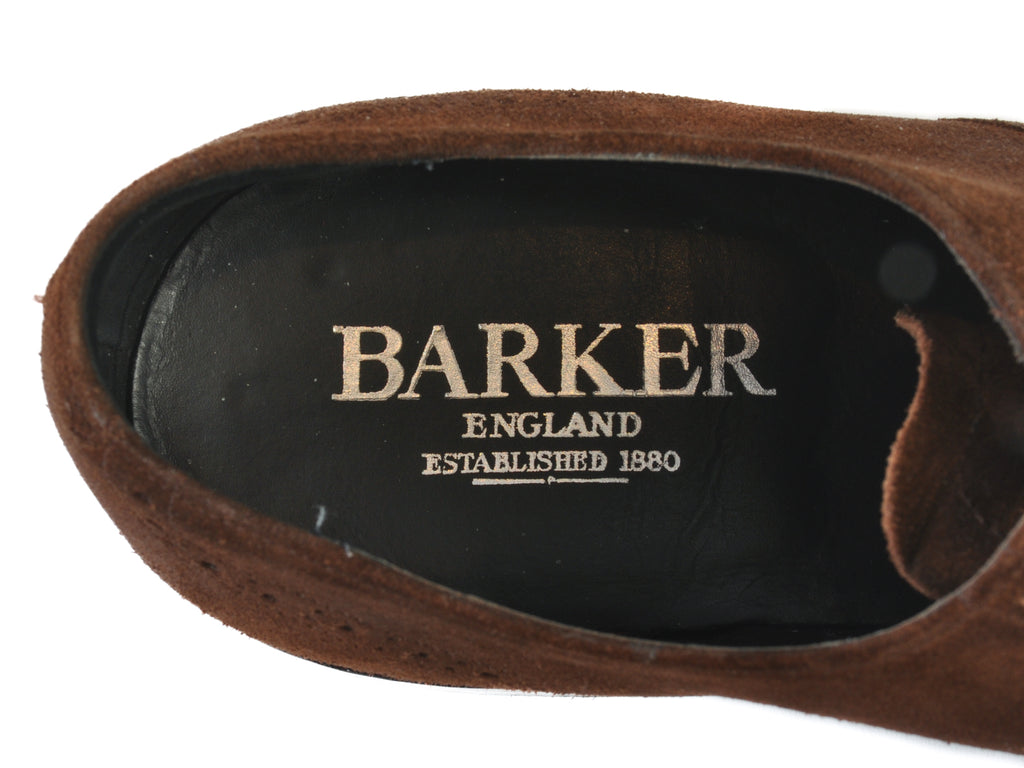 Barker Brown Suede Wingtip Oxfords