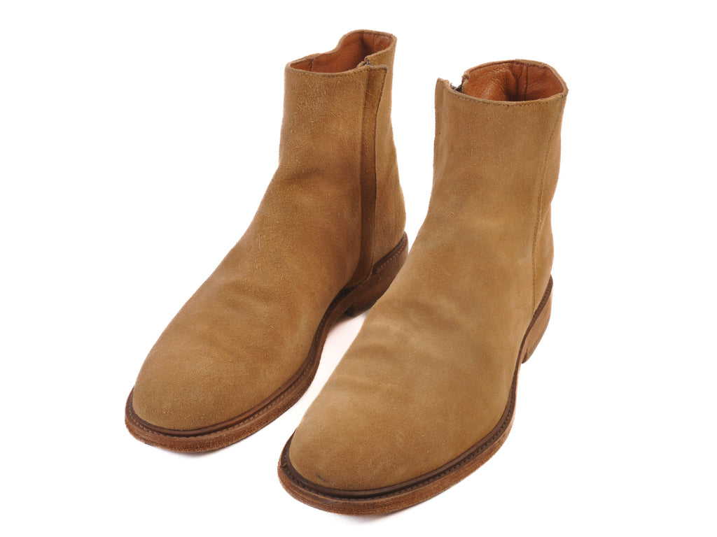 Frye Light Brown Suede Side Zip Boots