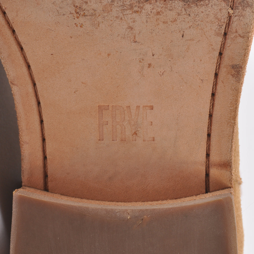 Frye Light Brown Suede Side Zip Boots