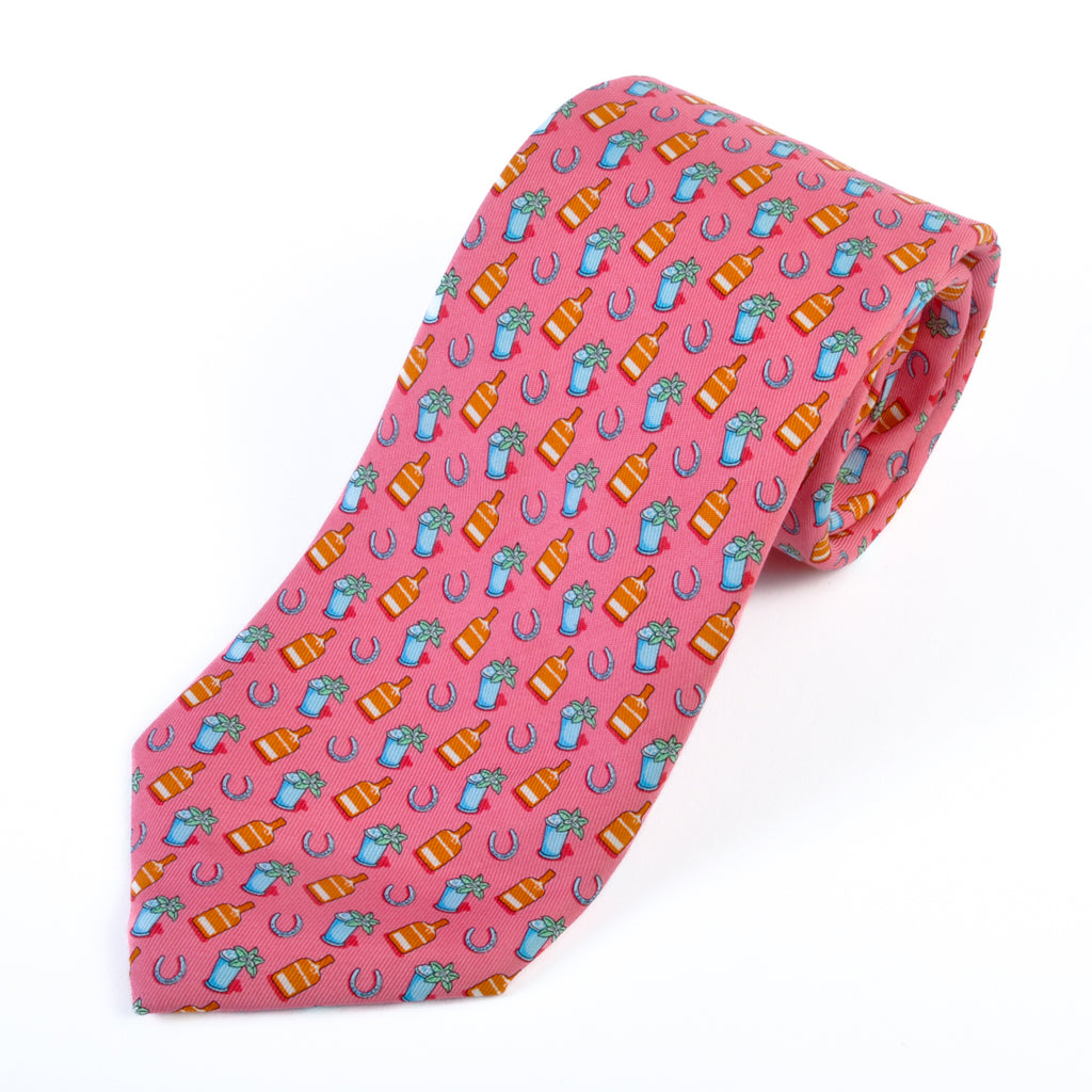 Vineyard Vines Pink Woodford Reserve Print Tie