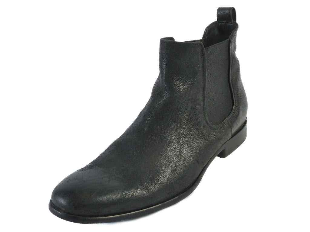 Vince Black Textured Leather Chelsea Boots