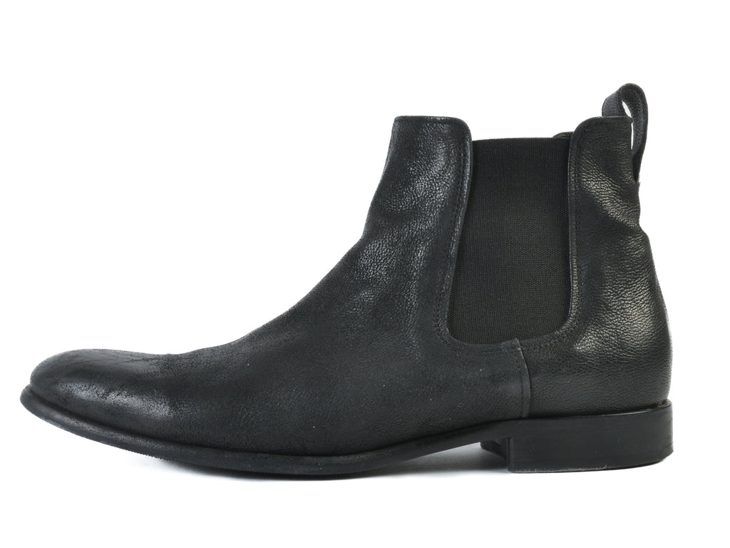 Vince Black Textured Leather Chelsea Boots