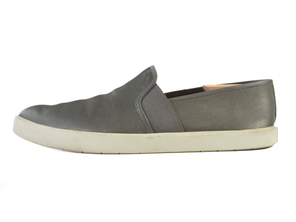 Vince Metallic Grey Slip-On Sneakers