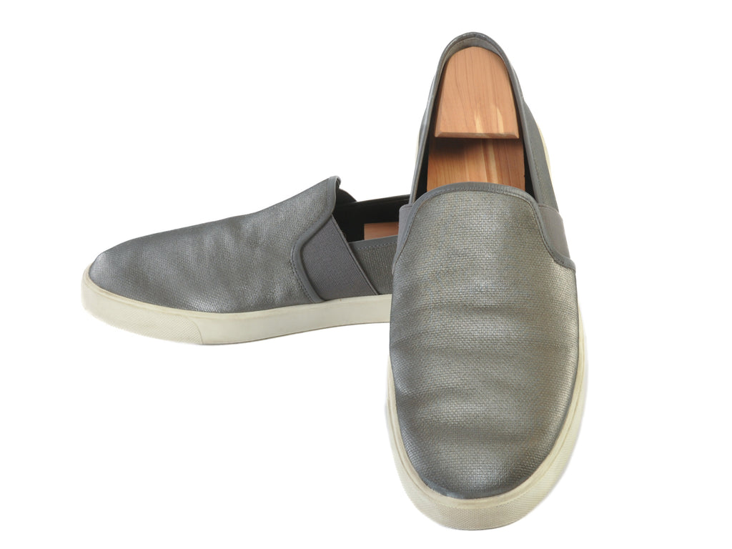 Vince Metallic Grey Slip-On Sneakers