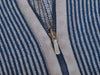 Trip in a Bag Blue on Grey Striped Full Zip Sweater