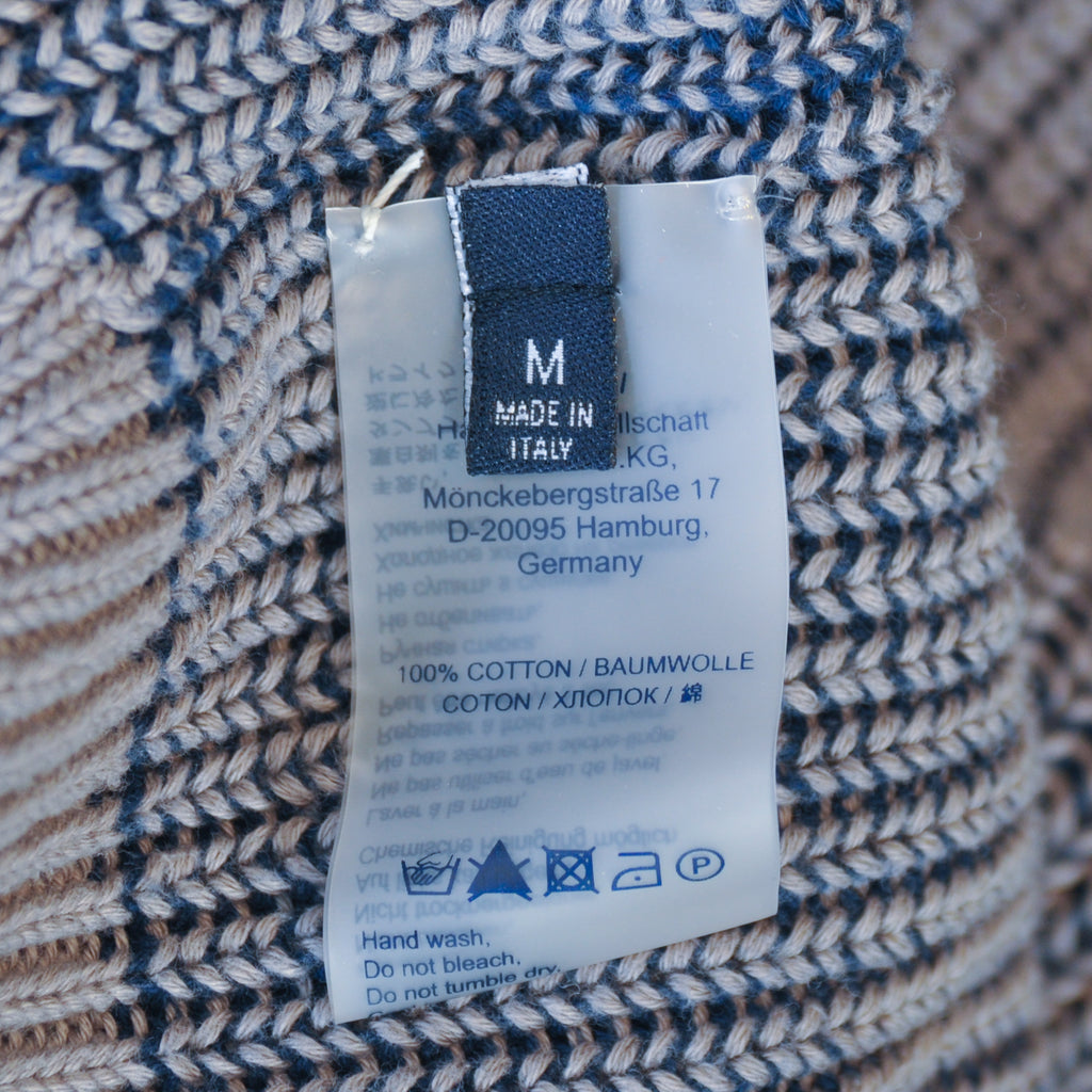 Trip in a Bag Blue on Grey Striped Full Zip Sweater
