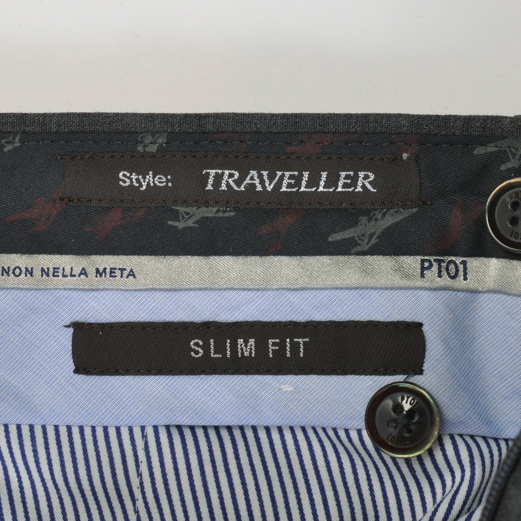 PT Torino PT01 Grey Stretch Slim Fit Traveller Pants