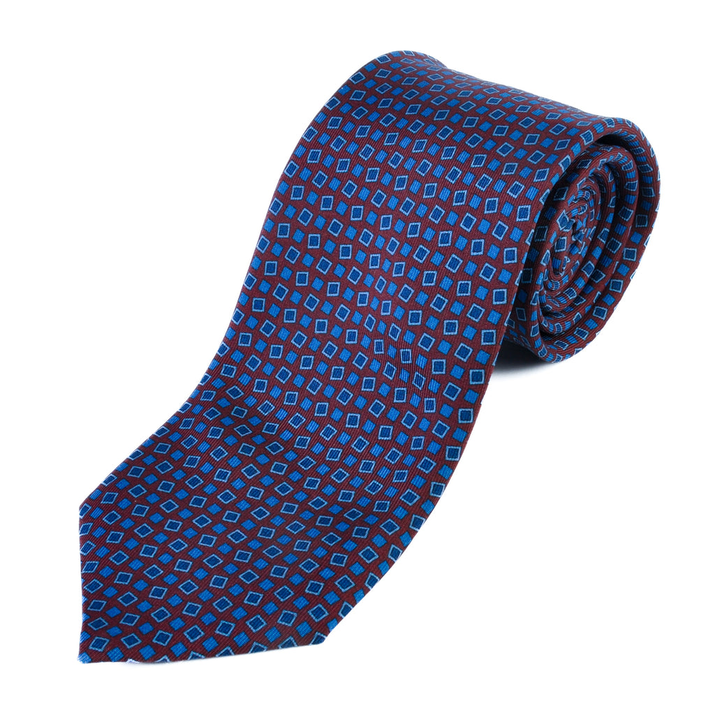 The Helm Blue on Merlot Print Tie