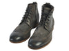 John Varvatos Black Distressed Leather and Canvas Boots