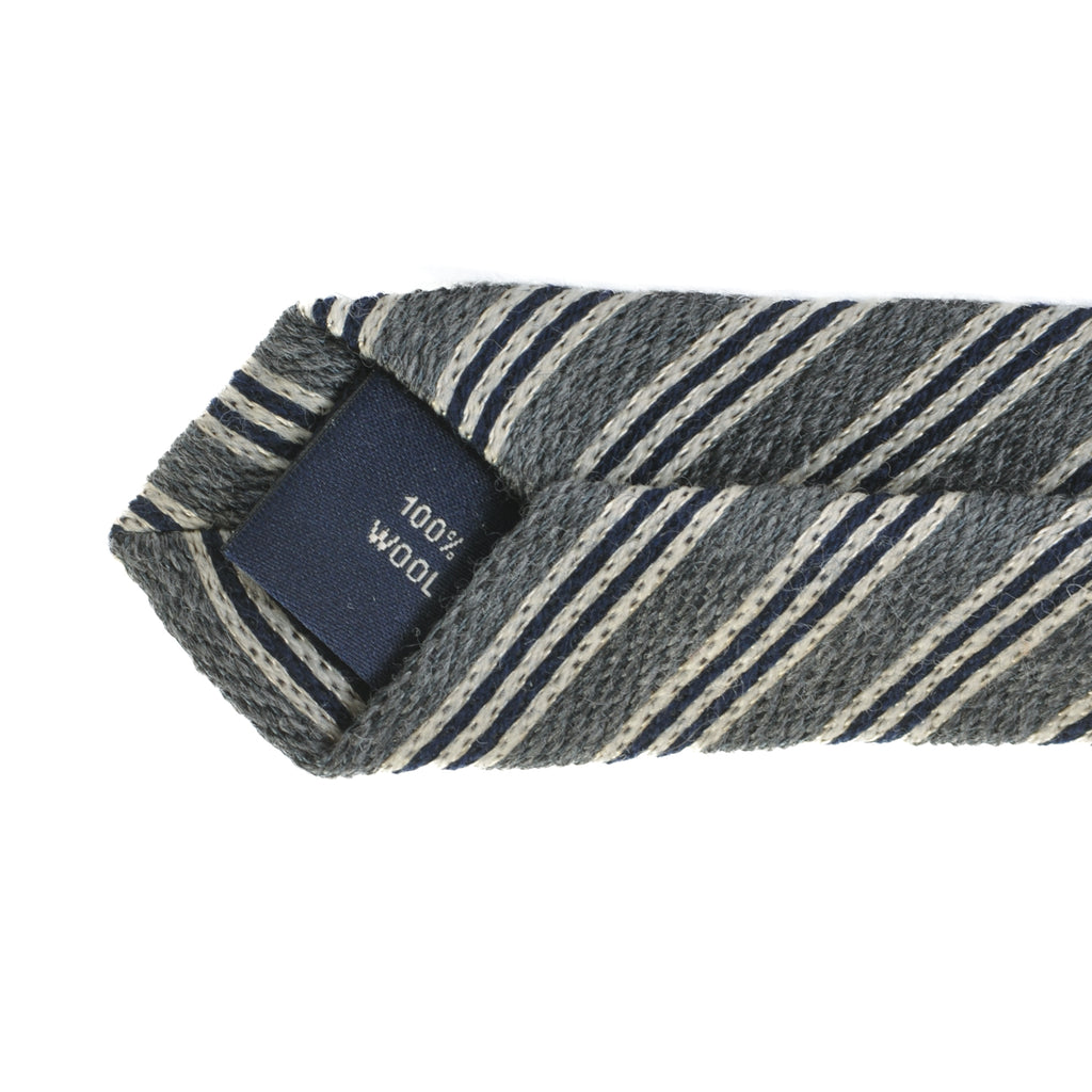 Hickey Grey Striped Wool Tie