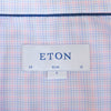 Eton Pink and Blue Check Slim Fit Twill Shirt