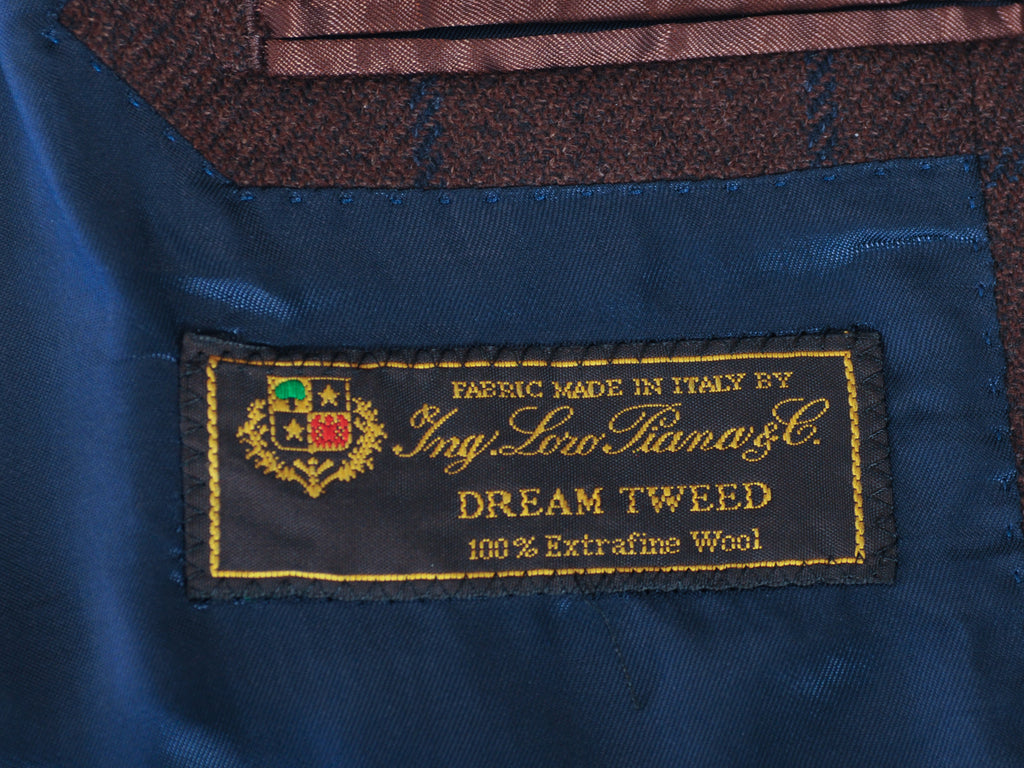 Atelier Munro Brown Windowpane Check Loro Piana Dream Tweed Blazer