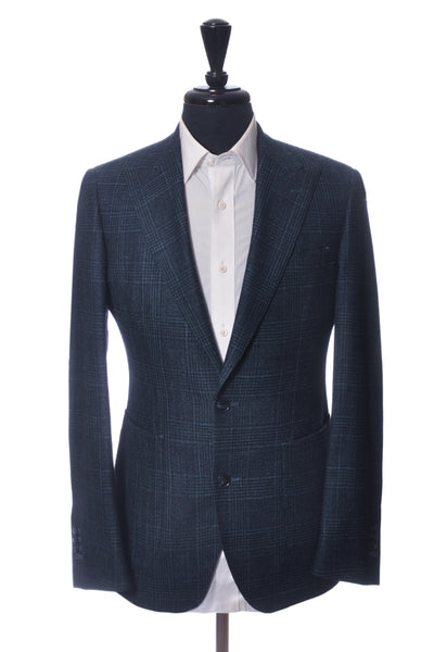 Atelier Munro Blue Check Loro Piana Silk Air Blazer