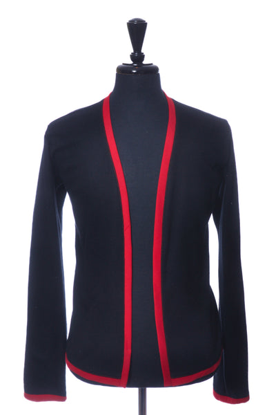 Kaadiki Red Accented Black Cardigan