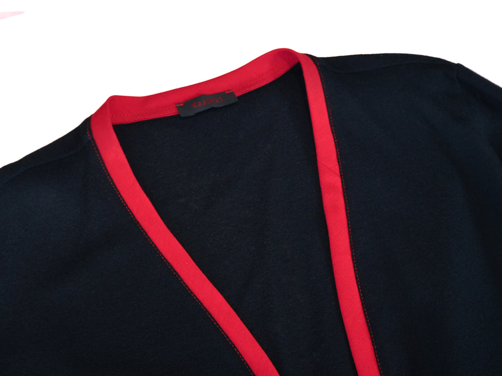 Kaadiki Red Accented Black Cardigan