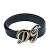 Dolce & Gabbana Black Pebbled Leather DG Belt