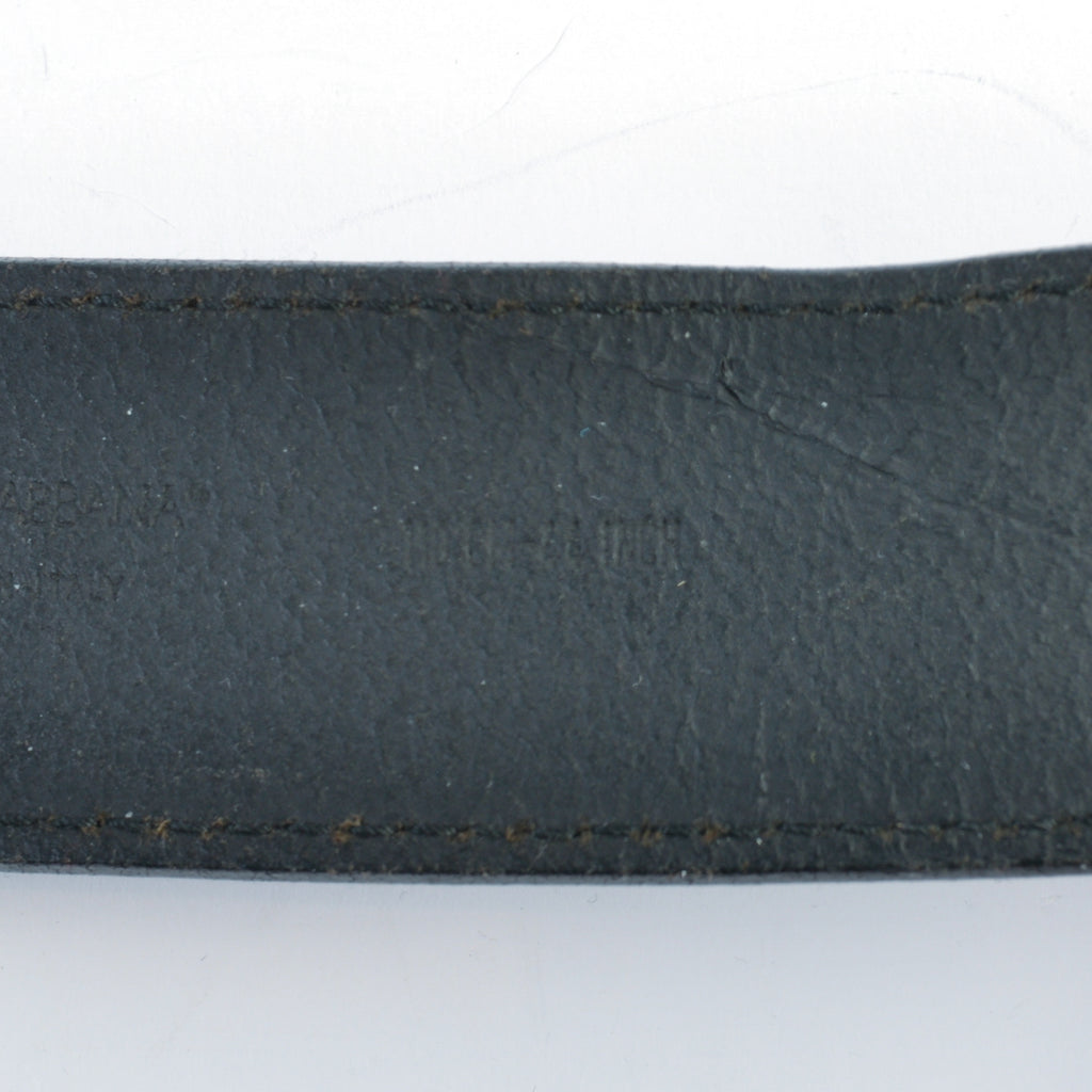 Dolce & Gabbana Black Pebbled Leather DG Belt