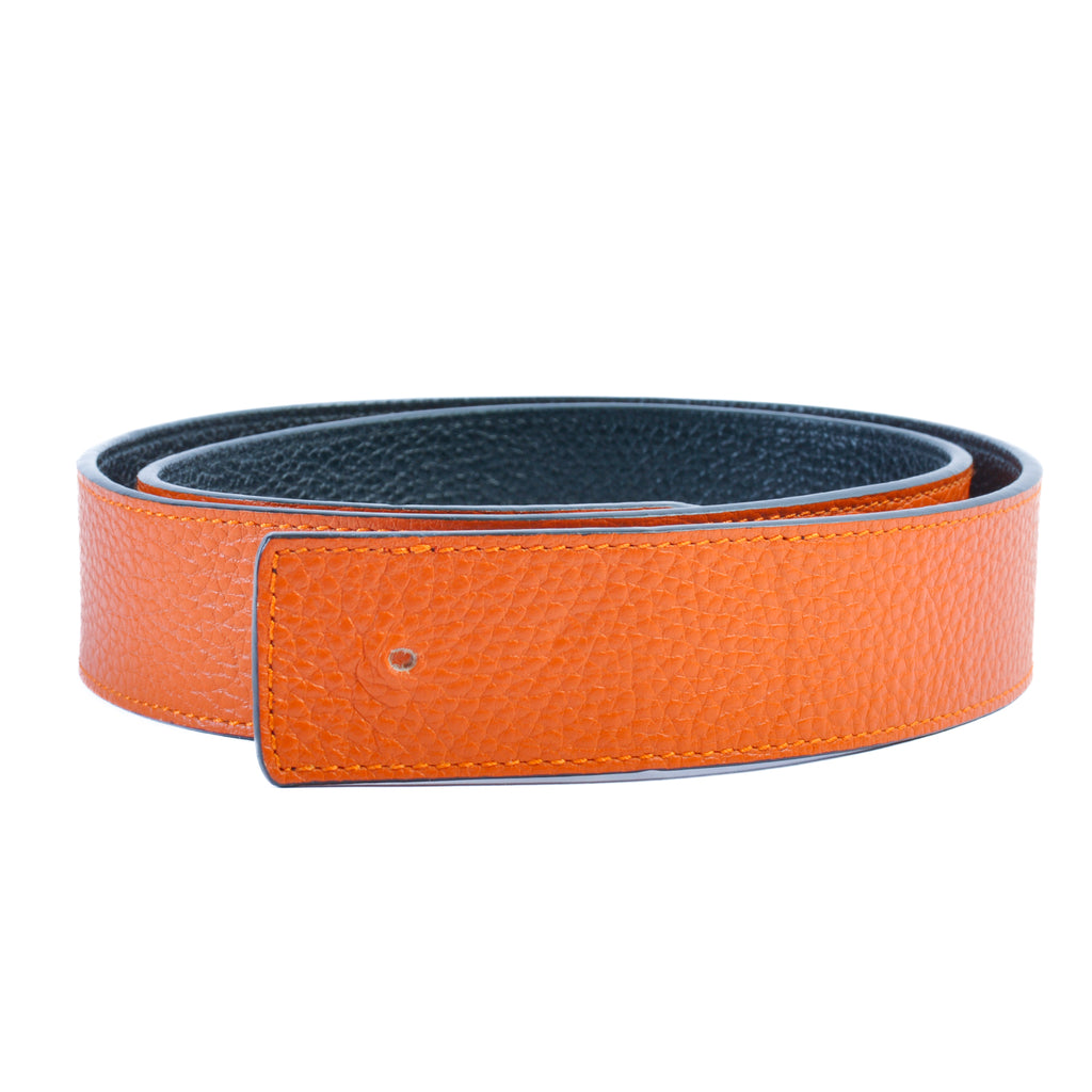 Hermes Orange and Black Reversible Belt