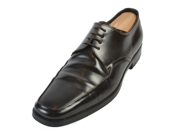 Prada Moro Brown Spazzolato Oparo Derby Shoes