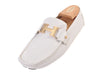 Hermes White Leather Driving Loafers