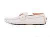 Hermes White Leather Driving Loafers