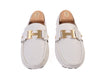 Hermes White Leather Driving Loafers