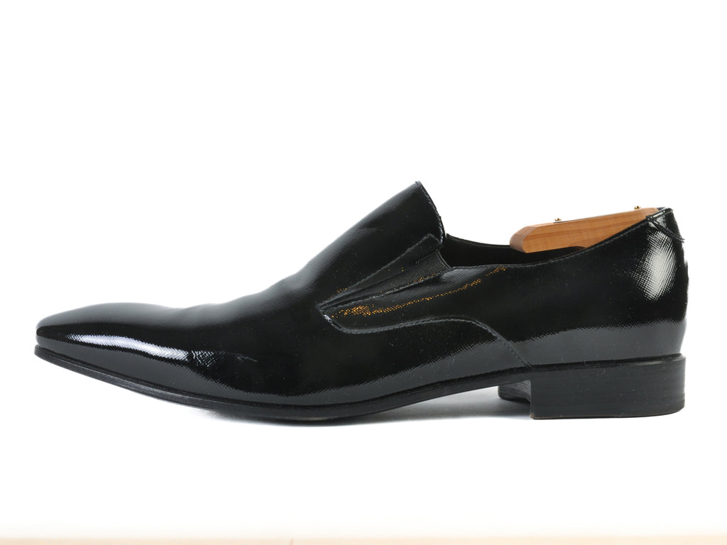 Luca Del Forte Black Patent Leather Slip-Ons
