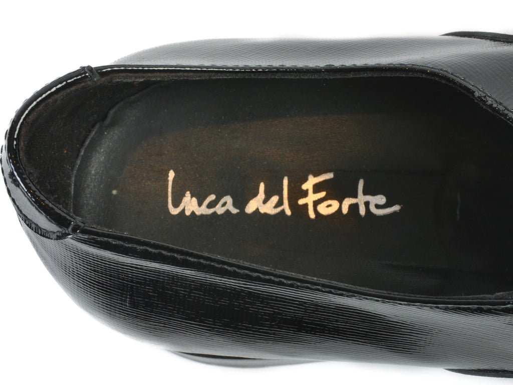 Luca Del Forte Black Patent Leather Slip-Ons
