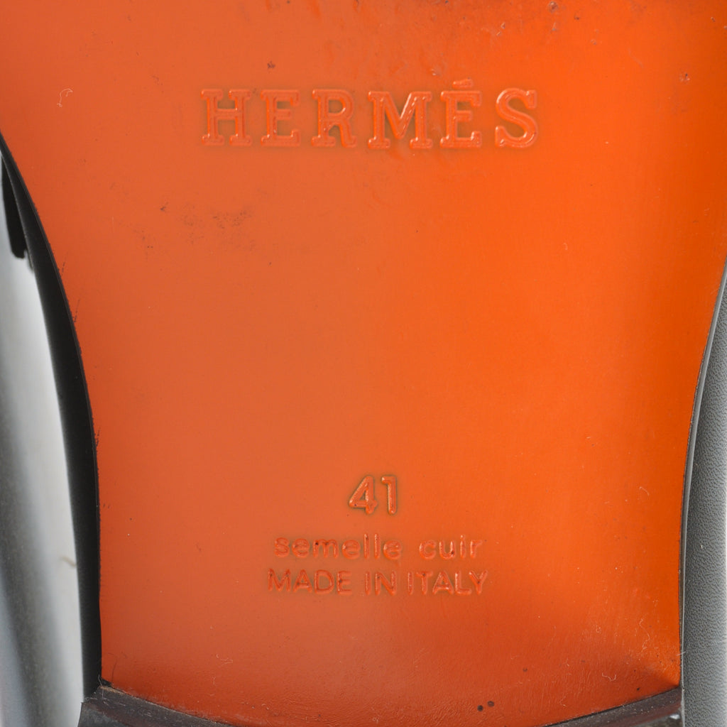 Hermes Black Leather Loafers