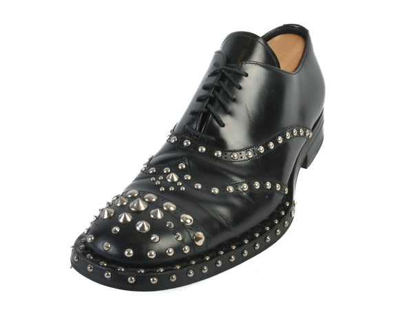 Prada Black Studded Oxford Shoes