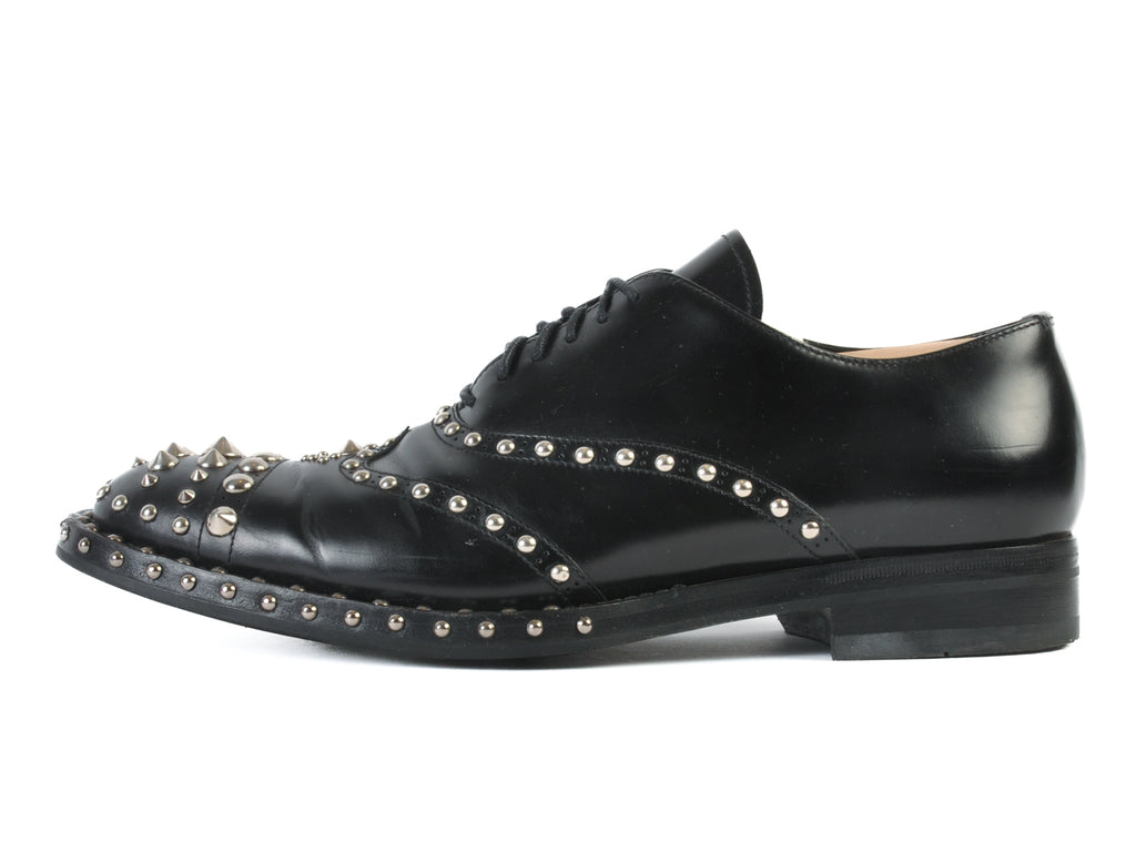 Prada Black Studded Oxford Shoes