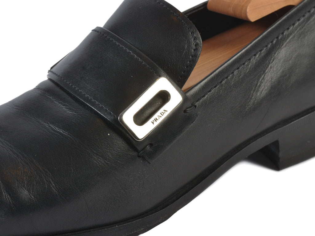 Prada Black Leather Loafers
