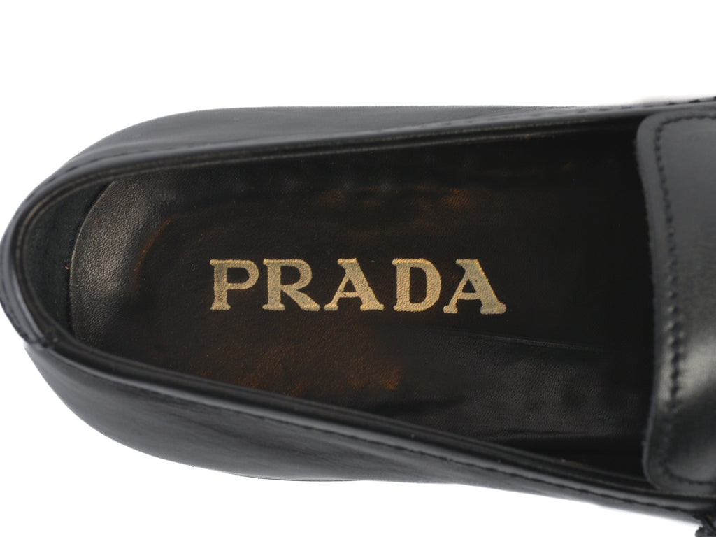 Prada Black Leather Loafers